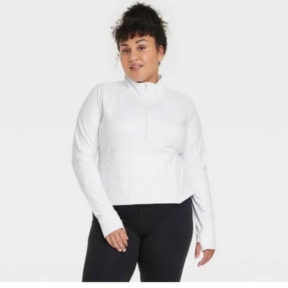 All in Motion White 1/2 Zip Jacket